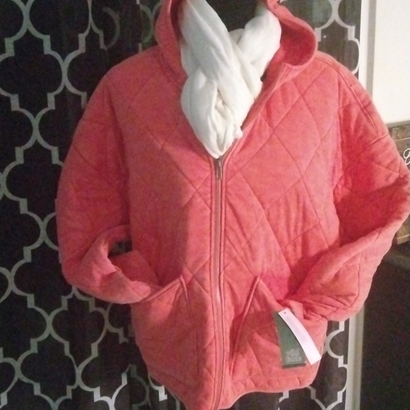 Wild Fable Hooded Diamond Quilted Jacket Coat Faded Coral unisex nwt size M - Picture 9 of 9